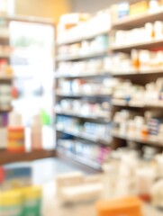 A close-up of pharmaceutical shelves, creating an impression of abundance.