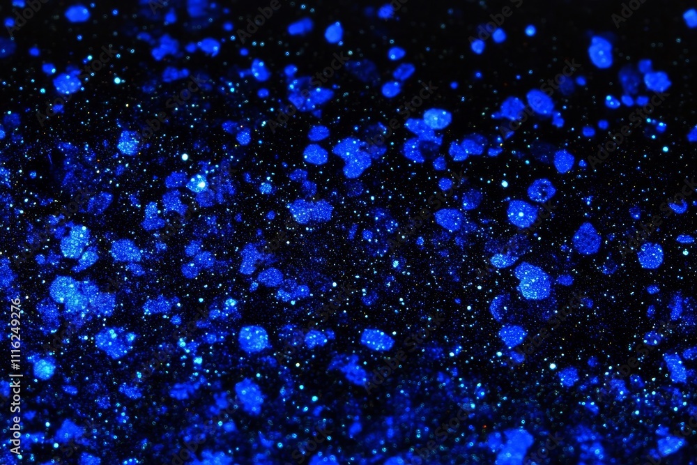 Poster blue glitter background with sparkling particles and shimmering texture for creative and artistic pr