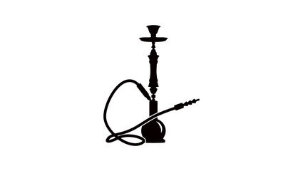 hookah emblem , black isolated silhouette