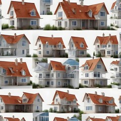 Naklejka premium view of the set of houses real estate 