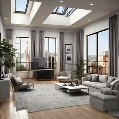 Fototapeta premium modern living room real estate 