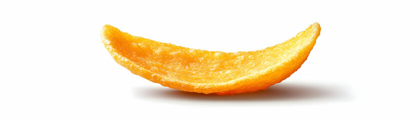 Single Crunchy Corn Chip Product Photo, Isolated on White Background