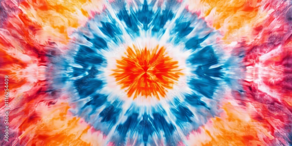 Aufkleber abstract tie dyed pattern on cotton fabric creates a unique and colorful background. this vibrant ti