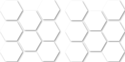 Fototapeta premium White hexagon 3D background texture. modern abstract polygonal pattern. 3d rendering illustration. Futuristic abstract banner. white and black lines 3d Hexagonal. honeycomb white Background.