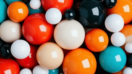 Abstract Background of Shiny Colorful Spheres