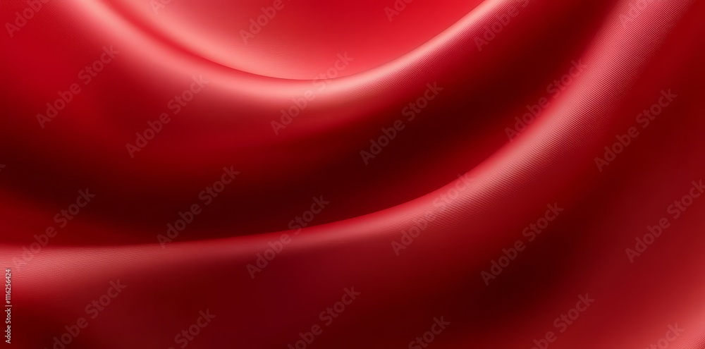 Poster elegant and dynamic red textile with a wavy design.