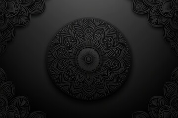 Black mandala pattern background with festival celebration mandala banner or greeting card vector illustration