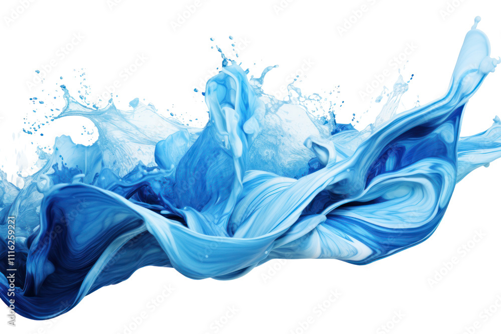 Poster an abstract representation of a blue water wave, featuring swirling patterns and varying intensities