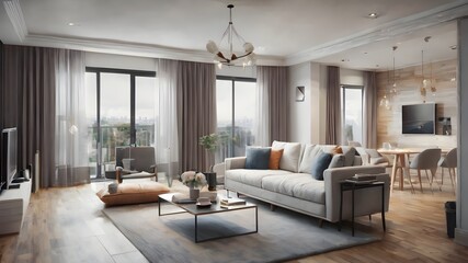 Fototapeta premium modern living room real estate 