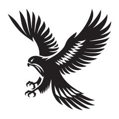 Detailed falcon silhouette for modern design purposes - Falcon black vector
