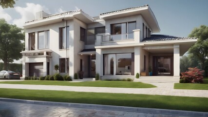 Fototapeta premium modern house in state real estate 