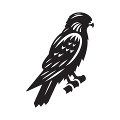 Simplified falcon silhouette for artistic digital projects - Falcon illustration - minimallest falcon vector
