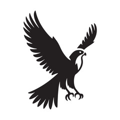 Falcon silhouette for versatile media and print applications - Falcon black vector
