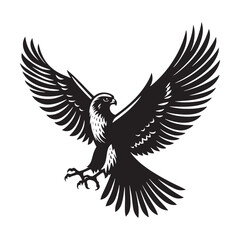 Obraz premium Unique falcon silhouette for versatile design applications - Falcon illustration - minimallest falcon vector 