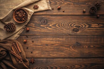 Old dark textured wooden background.