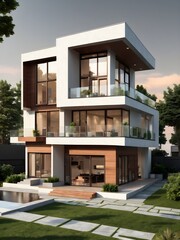 Fototapeta premium Modern building real estate 