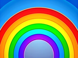 Vibrant Rainbow Displaying Colorful Arches in a Bright Blue Sky