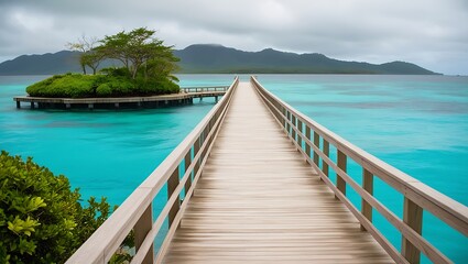 Obraz premium Bridge to the sea background