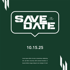 Fototapeta premium Save the date banner. Can be used for business, marketing and advertising. logo graphic design of event summit made for Technology and upcoming events. 