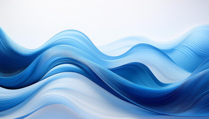 Elegant blue wave pattern on a simple white surface. Premium wave backgroun