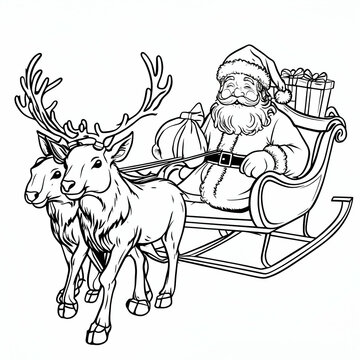 babbo natale con le sue renne