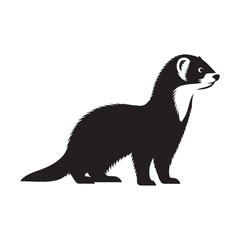 Fototapeta premium Elegant ferret silhouette for modern design needs - Ferret black vector 