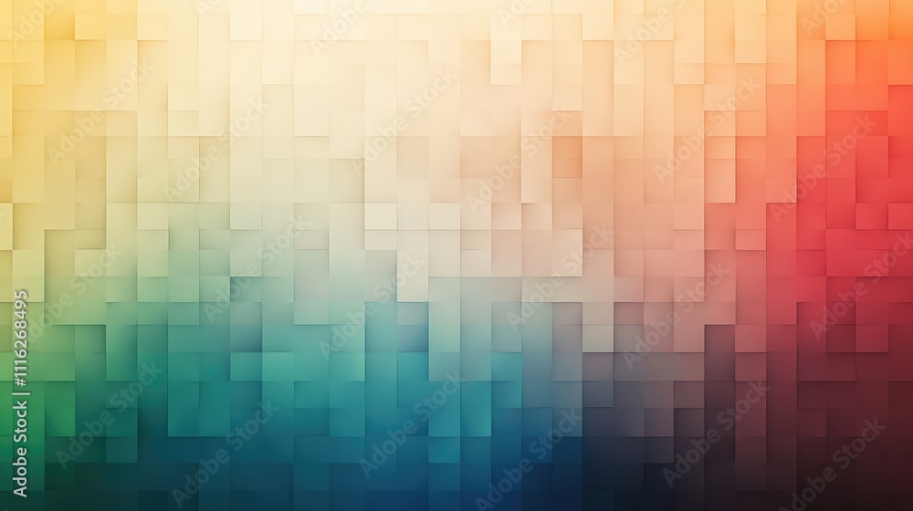 Poster a high-resolution pixel overlay texture with subtle gradients of muted colors, adding a soft and abs