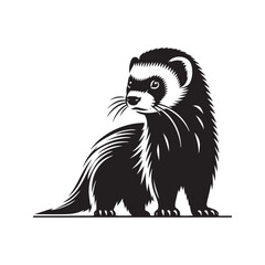 Obraz premium Simplified ferret silhouette for modern artistic purposes - Ferret illustration - minimallest ferret vector 