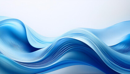 Obraz premium Elegant blue wave pattern on a simple white surface. Premium wave backgroun