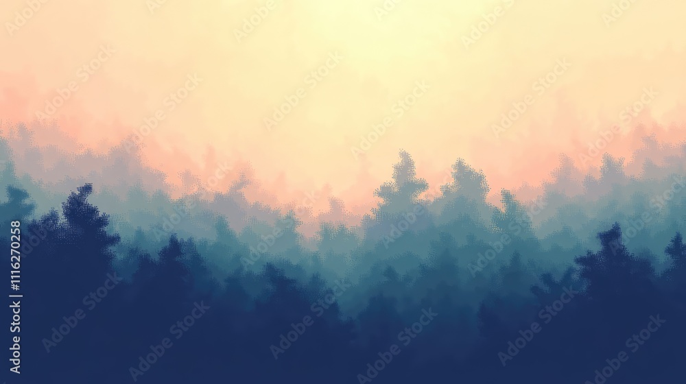Poster a light, muted pixel background with gentle gradients of pastel hues blending into one another, crea