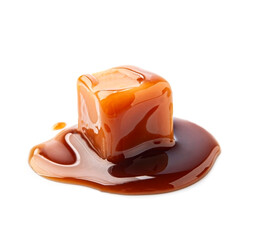 Caramel candy with topping caramel