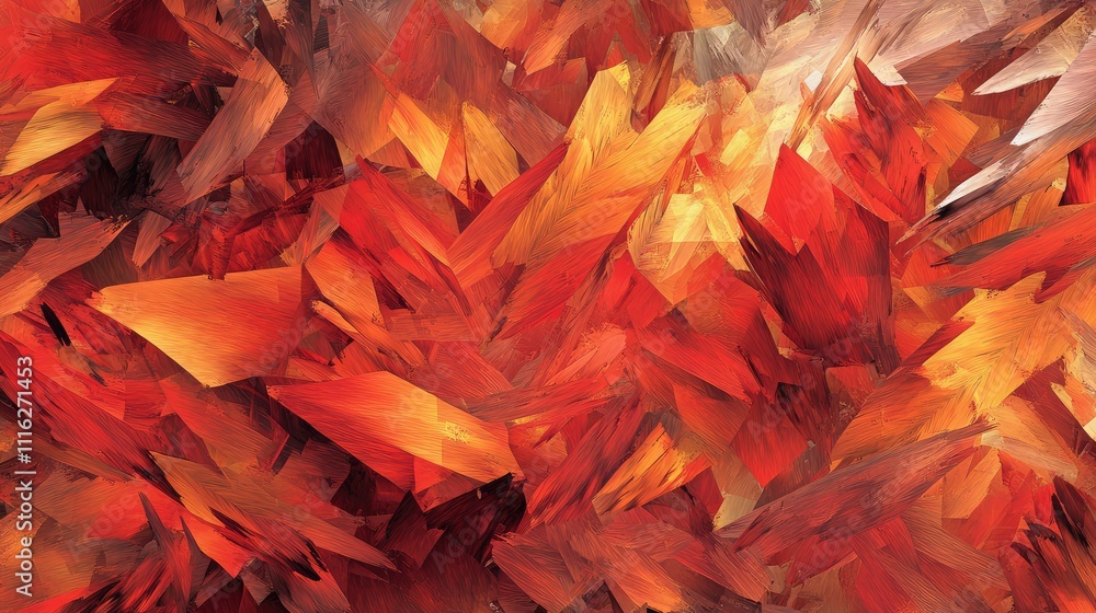 Poster a low-res digital abstract art piece featuring jagged shapes and an angular color field, blending sh