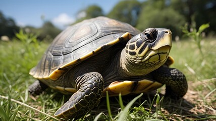 Fototapeta premium Close-up of Tortoise in Natural Habitat