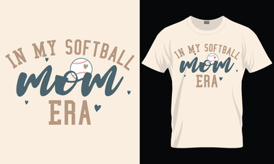 Softball T-Shirt Design Template, Mom Gift 