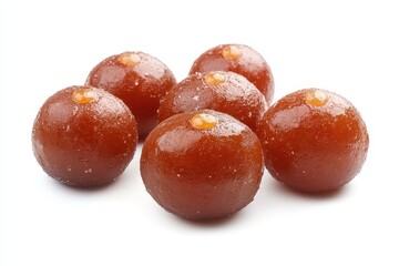 Obraz premium Set of delicious Gulab jamun isolated in white background