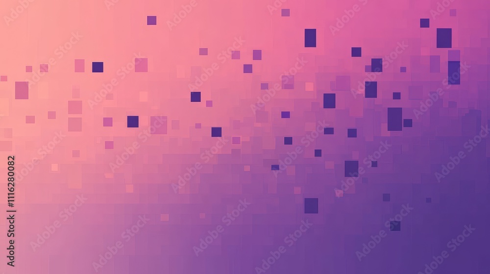 Poster a minimalist gradient pixel art composition, where each pixel transitions seamlessly from light to d