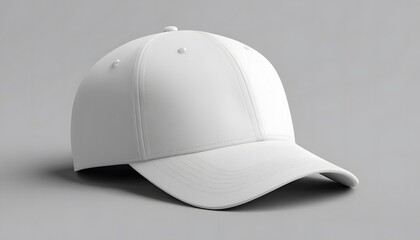 Fototapeta premium A simple yet elegant plain white baseball cap, with a classic design suitable for a variety of styles and occasions. Perfect for promotions, gifts or everyday use. this hat is comfortable to wear