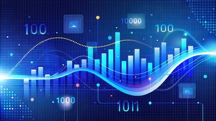 Fototapeta premium Abstract Financial Data Visualization with Charts and Graphs