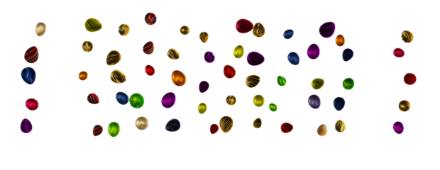 colorful easter eggs from above