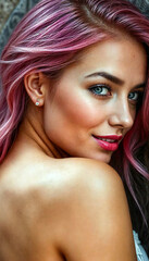 Naklejka premium Eternal Elegance: A Portrait of Timeless Beauty