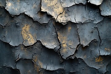 Obraz premium grunge metal wall texture featuring deep cracks and a dusty old film effect, creating a chilling ambience suitable for a halloween-themed background, evoking feelings of mystery and suspense