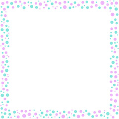 Bright, colorful, festive frame. Abstract, creative design from balls of different sizes. Border, decoration, celebrative, decorative element.Vector illustration.Blank, certificate, album.