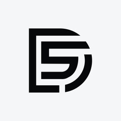 Letter c s d initial line art creative logo branding