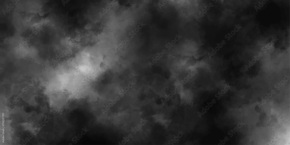 Poster abstract design with black background and white color smoke fog. fog and smoky effect artworks desig