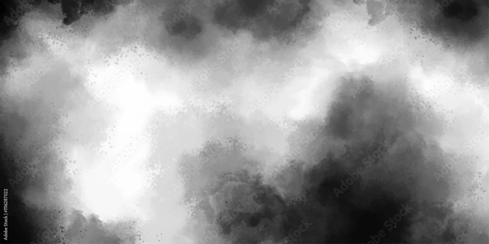 Poster abstract design with black background and white color smoke fog. fog and smoky effect artworks desig