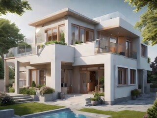 Modern house in the district real estate 