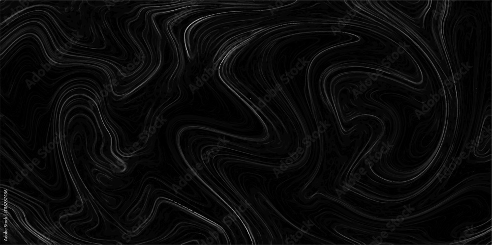 Poster abstract background with black white marble oil ink liquid swirl texture. luxurious shiny cloth back