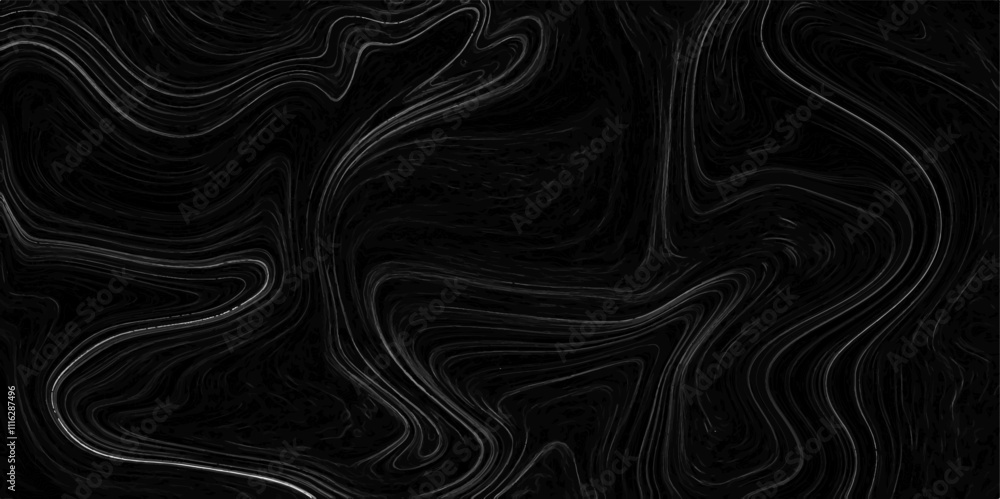 Poster abstract background with black white marble oil ink liquid swirl texture. luxurious shiny cloth back