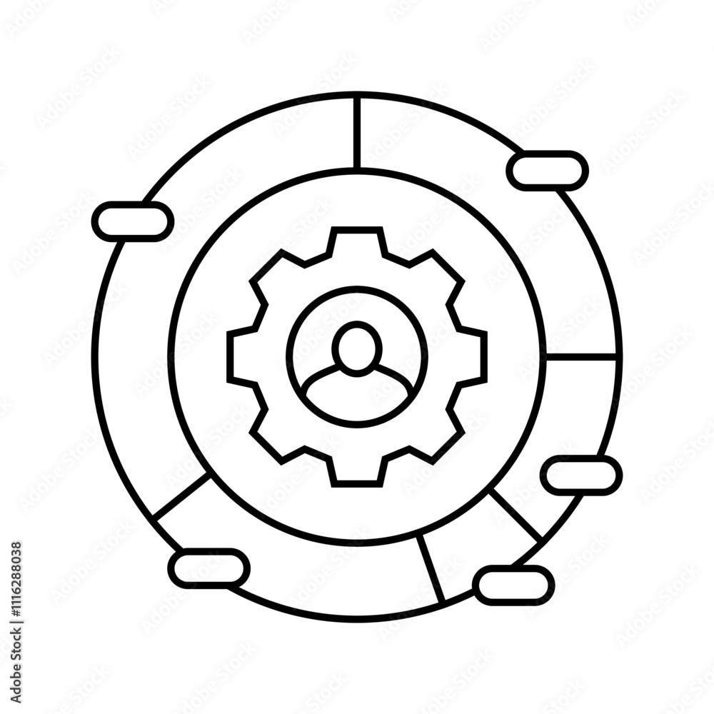 Aufkleber customer segmentation business process line icon vector. customer segmentation business process sign