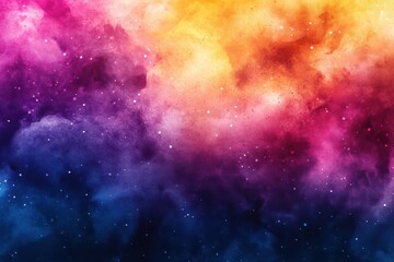Obraz premium Colorful abstract watercolor background with vibrant paint splashes and smoke, featuring a range of bright, rainbow colors